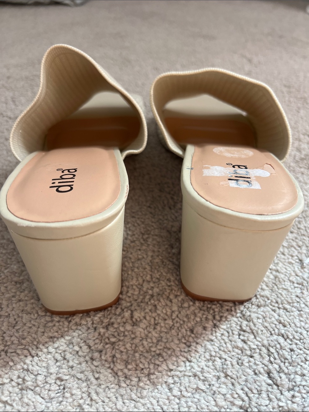 Cloth cream colored mules. Size 10 - Picture 5 of 6